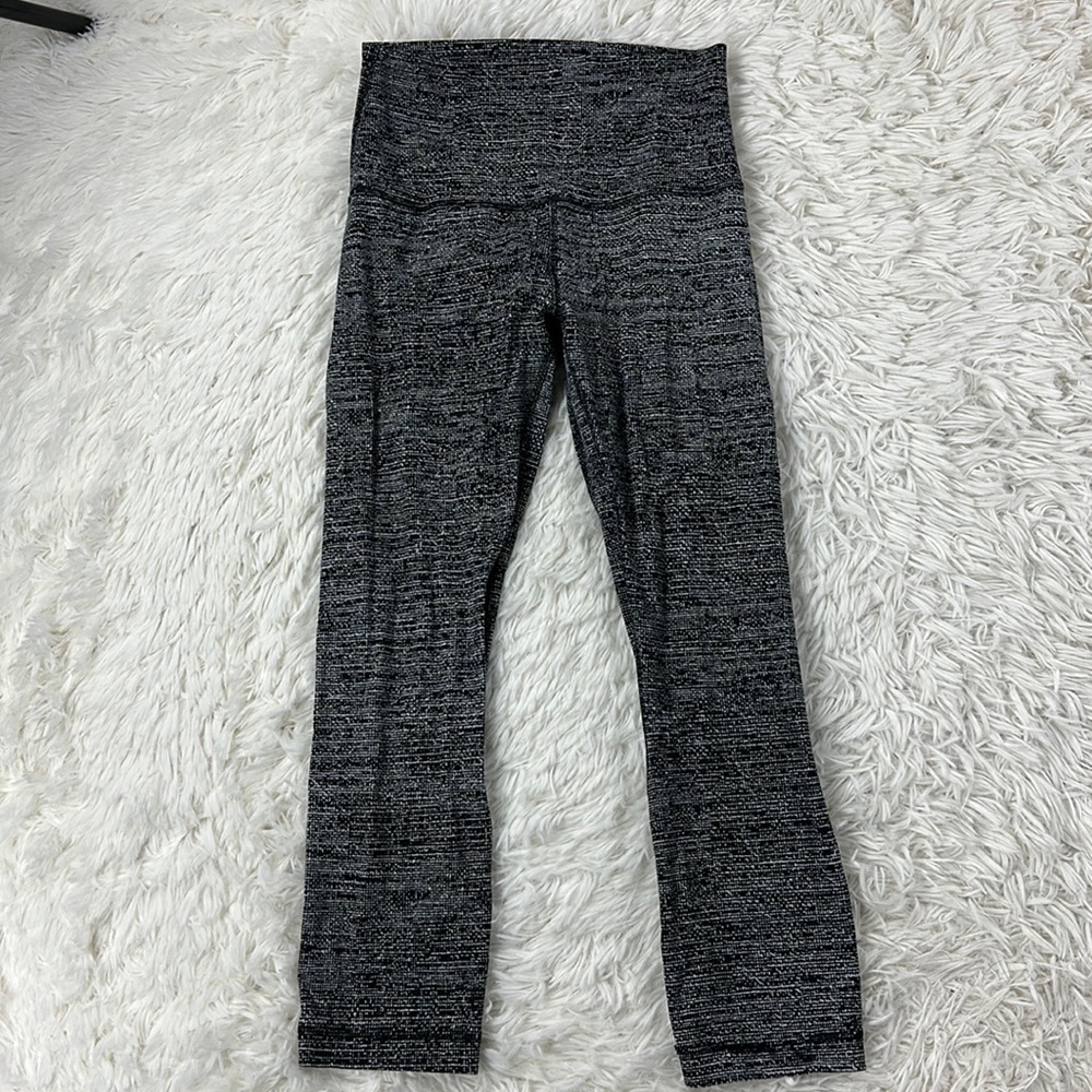 Lululemon Align Crop *21" Twillines Ice Grey Black - Picture 1 of 7